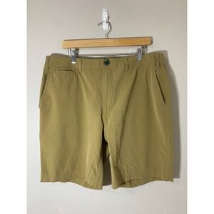 Orvis Mens Size 38 Performance Utility Shorts Khaki Tan Stretch Hiking Outdoor